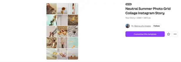 Aesthetic Instagram grid collage layout used to visually brand creator profiles