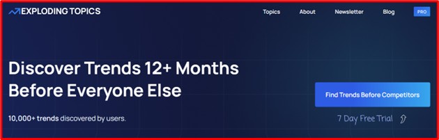 aI trend discovery tool interface