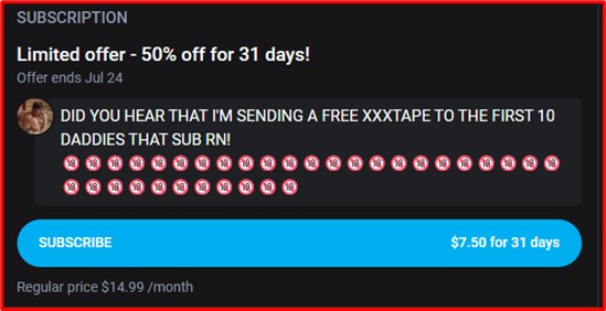 50% off flash sale subscription offer