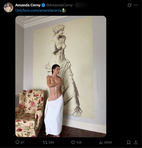example of an OnlyFans promotion post shared on X (formerly Twitter)