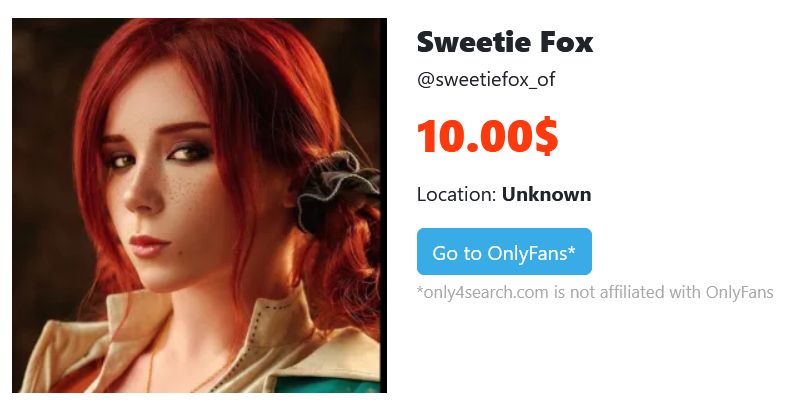 Sweetie Fox as triss merigold cosplay with red hair and medieval outfit