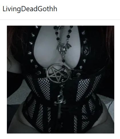 LivingDeadGothh in black gothic corset with fishnet and pentagram necklace