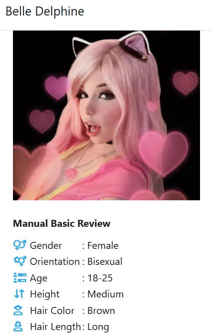 Belle Delphine with pink hair and anime heart filter in catgirl style