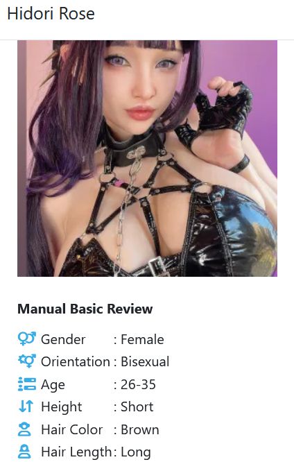 Hidori Rose in latex outfit with dark makeup and fantasy styling