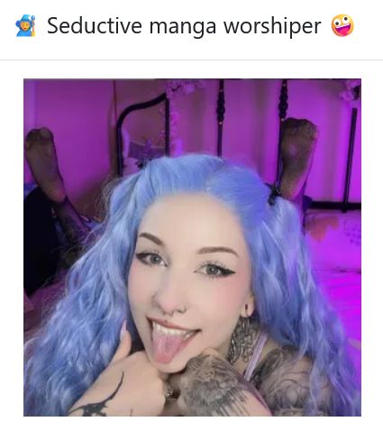 long light blue hair, tongue out, and tattoos in purple-lit room, Yumiai Koxxx